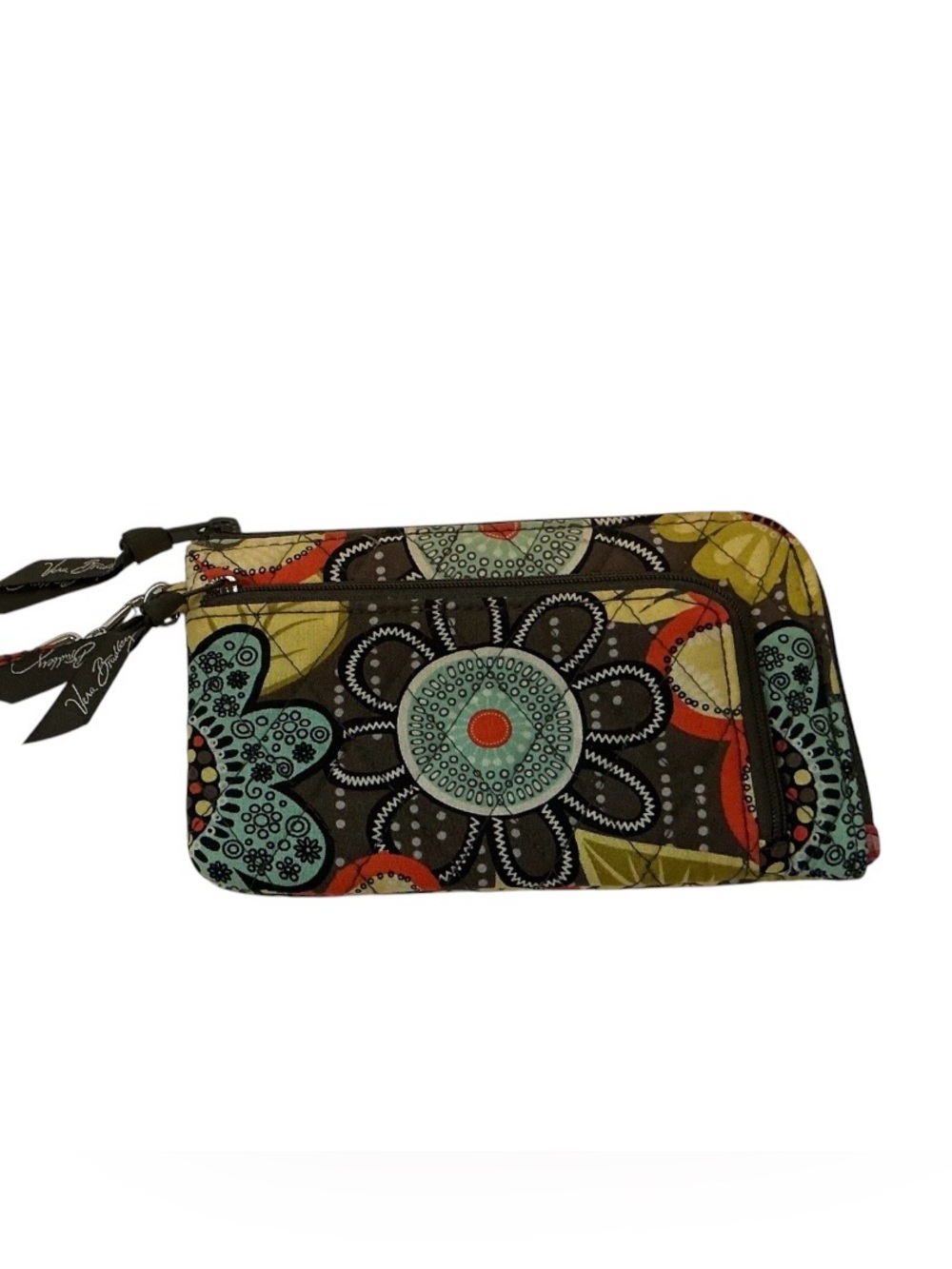 Vera Bradley Flower Shower Wristlet Wallet Organizer Retired Quilted Cotton